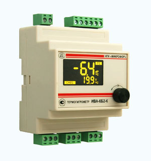 Термогигрометр ИВА-6Б2-К c исполнением блока индикации для монтажа на DIN-рейку (ИВА-6Б2-К-DIN) 